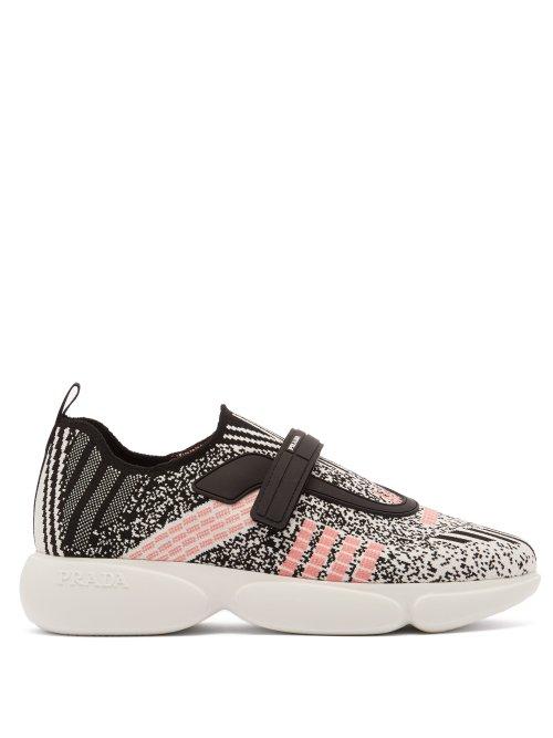 Matchesfashion.com Prada - Cloudbust Low Top Technical Knit Trainers - Womens - Black Multi