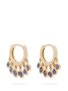 Matchesfashion.com Jacquie Aiche - Shaker 14kt Gold Mini Hoop Earrings - Womens - Blue