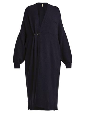 Matchesfashion.com Extreme Cashmere - No. 61 Koto Long Line Cashmere Blend Cardigan - Womens - Navy