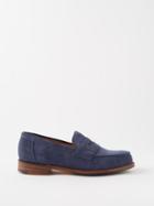 Grenson - Epsom Suede Loafers - Mens - Navy