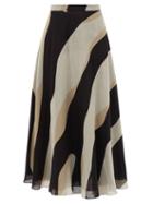 Raquel Diniz - Kami High-waist Cotton Midi Skirt - Womens - Black Multi