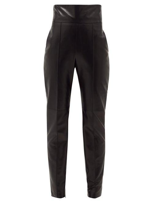 Matchesfashion.com Alexandre Vauthier - High-rise Leather Trousers - Womens - Black