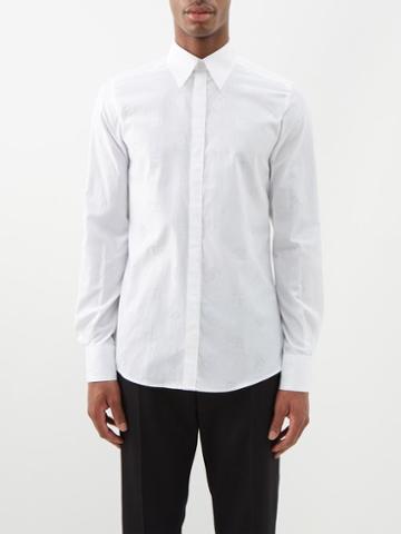 Dolce & Gabbana - D & G-jacquard Cotton-poplin Shirt - Mens - White