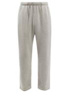 Les Tien - Snap-front Brushed-back Cotton Track Pants - Mens - Grey
