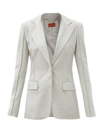 Matchesfashion.com Altuzarra - Shira Single-breasted Brushed-twill Suit Jacket - Womens - Light Grey