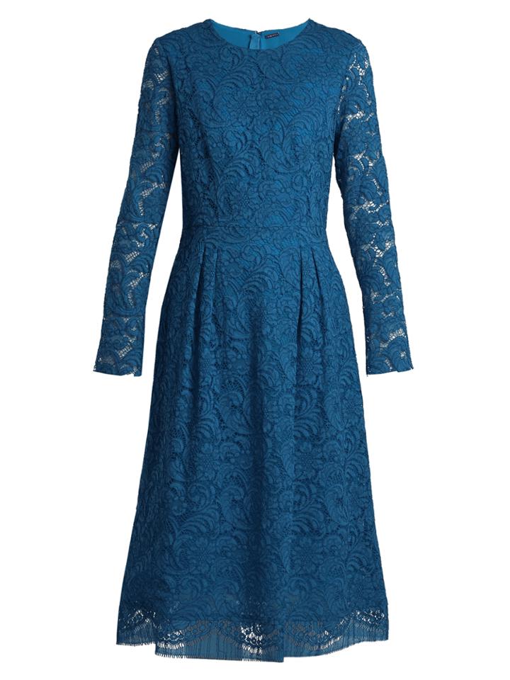Adam Lippes Long-sleeved Guipure-lace Cotton-blend Dress