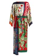 Matchesfashion.com Gucci - Printed Foulard Patchwork Silk Dress - Womens - Multi