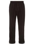 Matchesfashion.com Valentino - Turned Up Cuff Pliss Trousers - Mens - Black