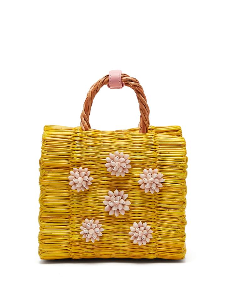 Heimat Atlantica Celeste Mini Reed Basket Bag