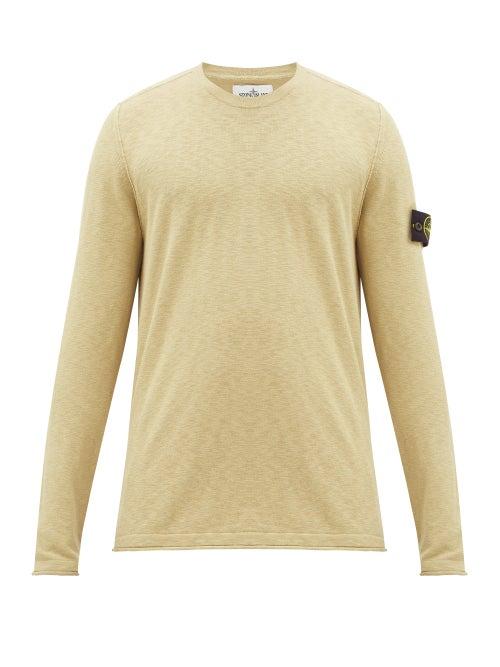 Matchesfashion.com Stone Island - Logo-patch Technical-cotton Sweater - Mens - Brown