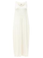 Matchesfashion.com Jil Sander - Logo-embroidered Cotton-jersey Maxi Dress - Womens - Cream