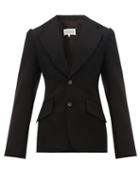 Matchesfashion.com Maison Margiela - Rolled Sleeve Single Breasted Wool Jacket - Mens - Black