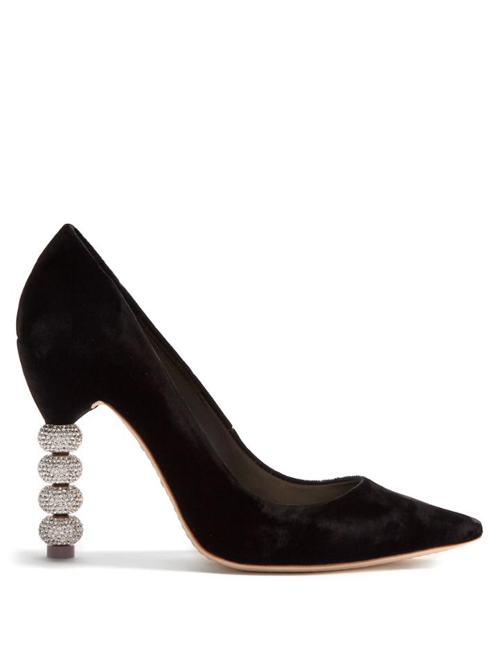 Sophia Webster Coco Crystal Embellished-heel Velvet Pumps