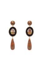 Matchesfashion.com Brigid Blanco - Mosaic Quartz & 18kt Gold Earrings - Womens - Brown