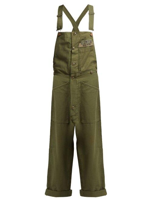 Matchesfashion.com Myar - U.s. Army Cotton Dungarees - Womens - Dark Green