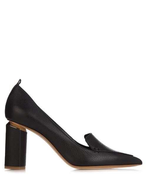Nicholas Kirkwood Beya Grained-leather Block-heel Pumps