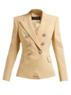 Matchesfashion.com Balmain - Double Breasted Wool Jacket - Womens - Beige