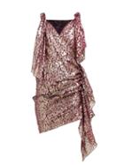 Matchesfashion.com Romance Was Born - Disco Paisley Fil Coup Gathered Silk Dress - Womens - Burgundy Multi