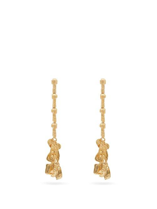 Matchesfashion.com Givenchy - Textured Drop Earrings - Womens - Gold
