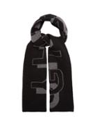 Matchesfashion.com Givenchy - Logo-jacquard Ribbed-wool Scarf - Mens - Grey
