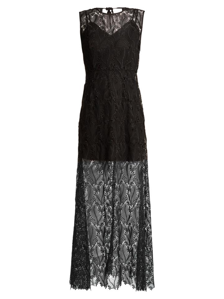 Diane Von Furstenberg Leaf And Floral Macram-lace Sleeveless Gown
