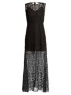 Diane Von Furstenberg Leaf And Floral Macram-lace Sleeveless Gown