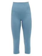 Matchesfashion.com Falke - Shape High-rise Cropped Jersey Leggings - Womens - Blue