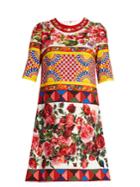 Dolce & Gabbana Carretto-print Textured Cotton-blend Dress