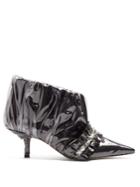 Paciotti By Midnight Crystal-embellished Ruched Satin Ankle Boot