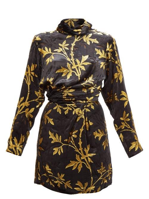Matchesfashion.com Dodo Bar Or - Anita Velvet Fil Coup Mini Dress - Womens - Black