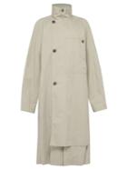 Matchesfashion.com Lemaire - Double Breasted Cotton Trench Coat - Mens - Grey