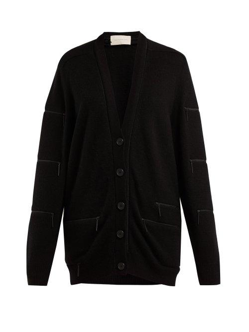 Matchesfashion.com Christopher Kane - Zip Trimmed Cashmere Cardigan - Womens - Black