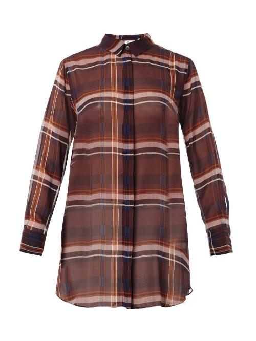 Mih Jeans The Oversized Check Silk Shirt