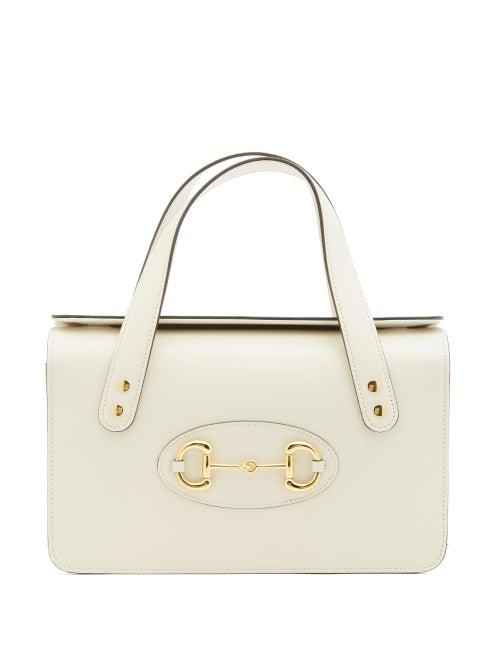 Matchesfashion.com Gucci - 1955 Horsebit Boston Small Leather Bag - Womens - White