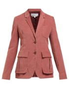 Matchesfashion.com Gabriela Hearst - Louisa Single Breasted Corduroy Jacket - Womens - Pink