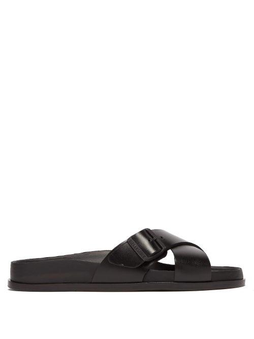 Matchesfashion.com Birkenstock 1774 - Sienna Crossover Leather Slides - Womens - Black