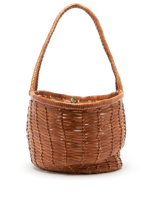 Ladies Bags Dragon Diffusion - Jane Birkin Large Woven-leather Basket Bag - Womens - Tan