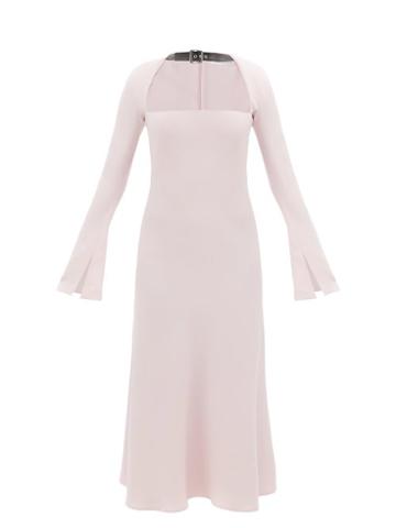 16arlington - Leith Leather-strap Crepe Midi Dress - Womens - Light Pink