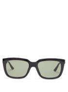 Matchesfashion.com Balenciaga - Logo-debossed Square Acetate Sunglasses - Mens - Black