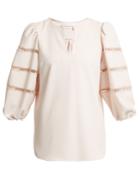 See By Chloé Lace-trimmed Crepe Top