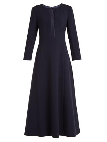 Carl Kapp Fluted Wool-crepe Dress