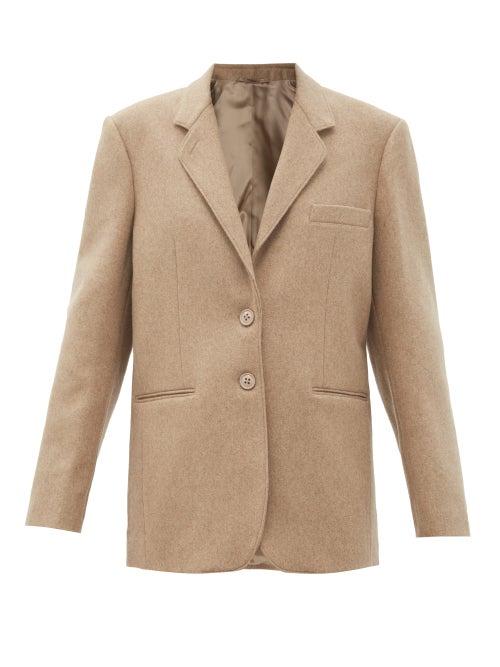 Matchesfashion.com Lemaire - Pressed-wool Single-breasted Jacket - Womens - Beige