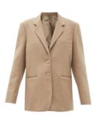 Matchesfashion.com Lemaire - Pressed-wool Single-breasted Jacket - Womens - Beige