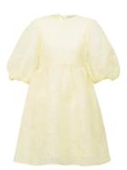 Matchesfashion.com Cecilie Bahnsen - Mabel Puff-sleeve Laddered-organza Dress - Womens - Yellow