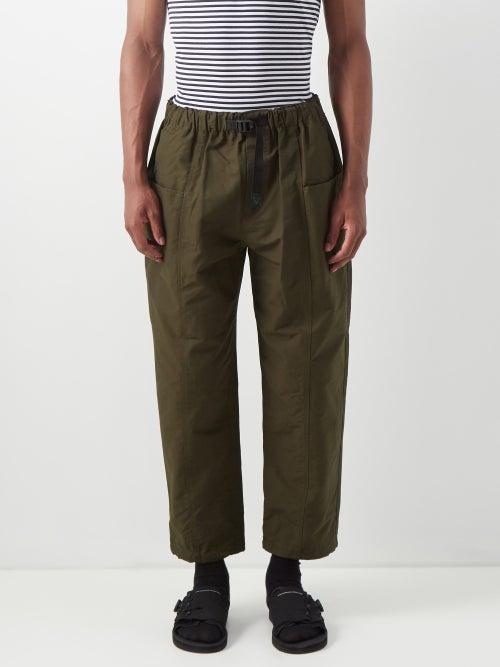 South2 West8 - Belted Cotton-blend Grosgrain Trousers - Mens - Green