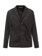 Y/project - Single-breasted Crinkled Nylon-blend Blazer - Mens - Black