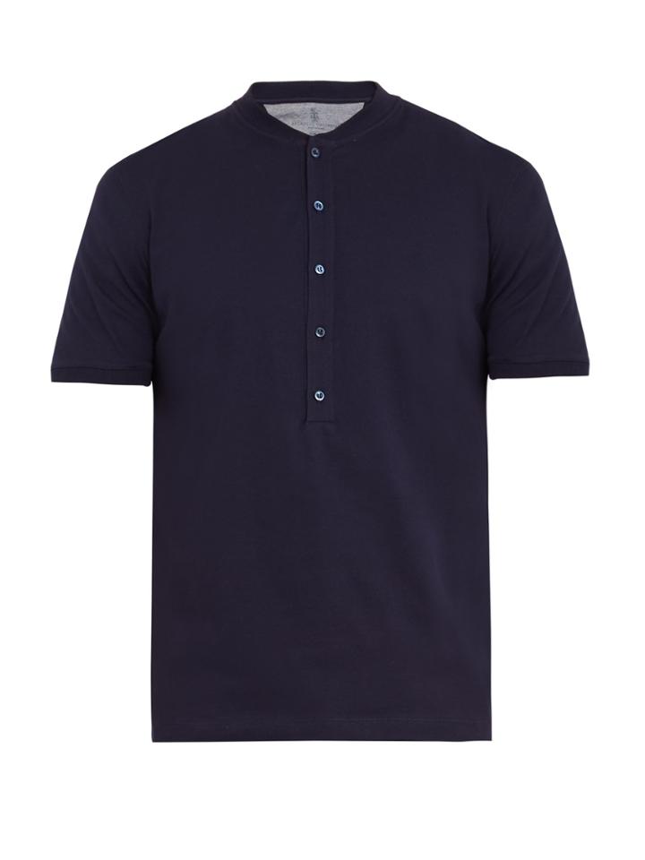 Brunello Cucinelli Henley Cotton-jersey T-shirt