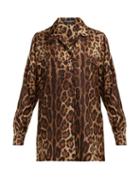 Matchesfashion.com Dolce & Gabbana - Leopard Print Silk Shirt - Womens - Leopard