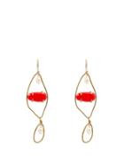 Matchesfashion.com Marni - Stone Embellished Metal Earrings - Womens - Red