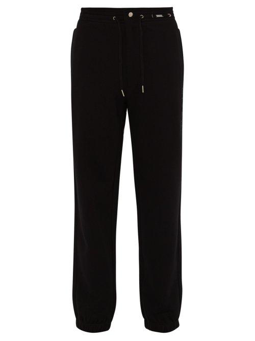 Matchesfashion.com Givenchy - Logo Embroidered Cotton Jersey Track Pants - Mens - Black